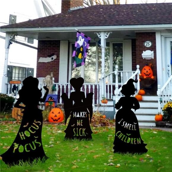 Halloween Decorations Outdoor: 3 Extra Large Hocus Pocus Witches - Picture 6 of 8